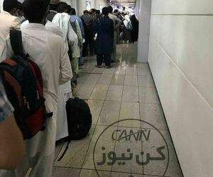 صف انجام تست مسافران پروازهای ورودی در فرودگاه امام خمینی (ره)