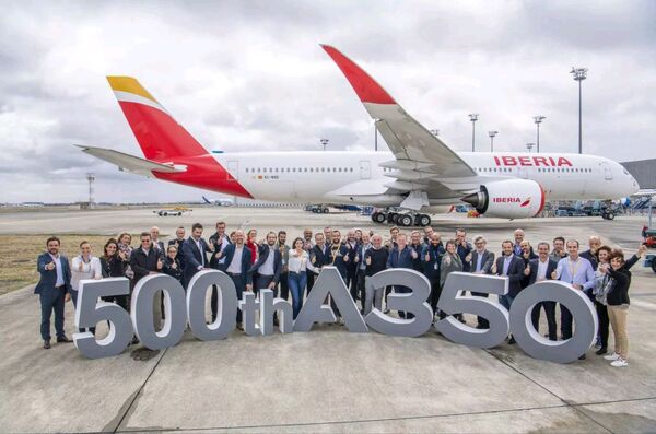 تحویل پانصدمین A350 به ایبریا