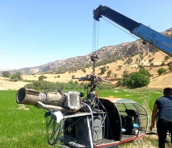تصاویری از انتقال هلیکوپتر سانحه دیده در یاسوج