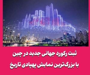 ثبت رکورد جهانی جدید در چین با بزرگ‌ترین نمایش پهپادی تاریخ