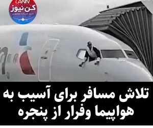 تلاش مسافر برای آسیب به هواپیما وفرار از پنجره