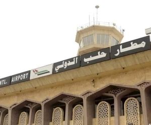 حمله هوایی به فرودگاه حلب سوریه 
