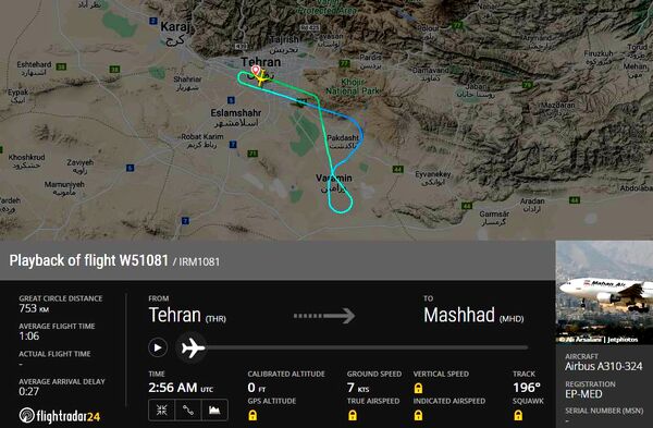بازگشت پرواز تهران-مشهد ماهان به مبدا 