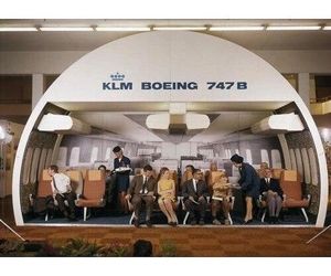 تصویری نوستالژی از طراحی کابین بویینگ ۷۴۷های شرکت هواپیمایی سلطنتی هلند؛ KLM  