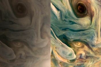 رنگ‌های خیره‌کننده سیاره مشتری در تصاویر فضاپیمای جونو