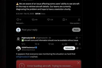 اختلال موقتی فلایت‌رادار
 پس از هجوم کاربران برای رصد پروازهای منطقه
