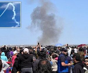 لحظه آتش گرفتن هواپیما در یک نمایش هوایی در تگزاس +فیلم