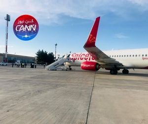 فرود هواپیمای بویینگ ۸۰۰-۷۳۷ اسپایس جت در فرودگاه زاهدان