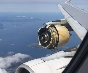 تصویری از موتور شماره ۴ ایرباس A380 