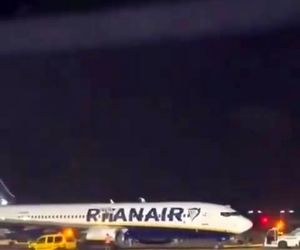 ۱۸ مصدوم در آتش‌سوزی هواپیمای رایان‌ایر 