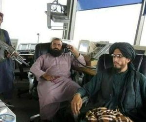 اعضای طالبان در برج مراقبت فرودگاه کابل پس از خروج آمریکا