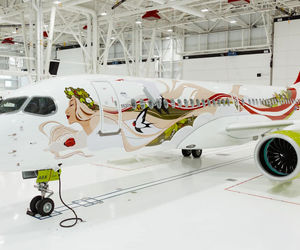 ایرباس۲۲۰ ایربالتیک با لیوری چشم‌نواز و الهام از میراث فرهنگی لتونی رونمایی شد +تصاویر