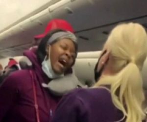 کوبیدن مشت به صورت مهماندار هواپیما!