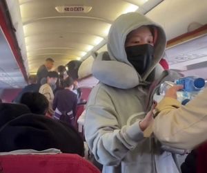 فرود اضطراری هواپیمای کره ای به دلیل آتش سوزی 