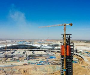 تصاویری از ساخت یک فرودگاه عظیم در شمال چین