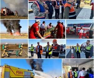 تمرین کامل طرح اضطراری فرودگاه شهید باکری ارومیه برگزار شد