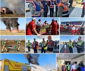 تمرین کامل طرح اضطراری فرودگاه شهید باکری ارومیه برگزار شد