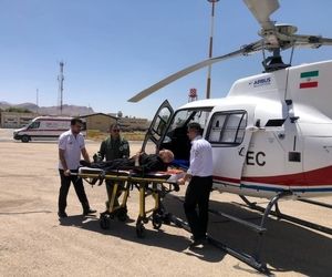 پرواز بالگرد اورژانس چهارمحال وبختیاری برای نجات آقای ۷۸ساله