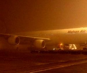 تاخیر در پرواز‌های فرودگاه بین‌المللی اهواز به دلیل گرد و خاک