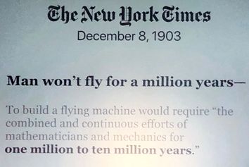 از زمانی که نیویورک تایمز گفت «انسان هرگز نخواهد پرید»، تنها ۹ روز تا اولین پرواز گذشت!