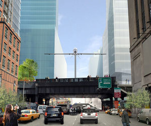 پرواز نمادین تندیس یک پهپاد بر فراز نیویورک