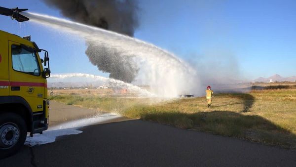 رزمایش تمرین کامل طرح اضطراری فرودگاه شهید باکری ارومیه