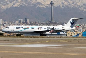 ترکیدگی لاستیک فوکر ۱۰۰ آسمان در فرودگاه مشهد