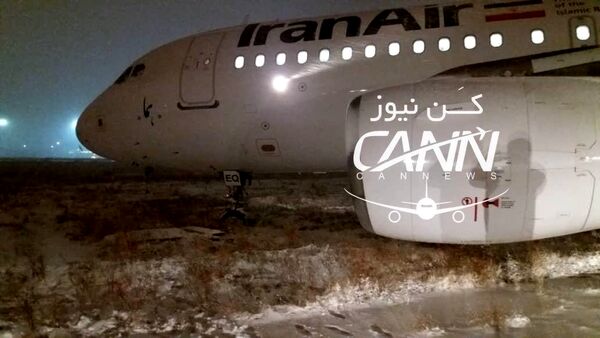 خروج هواپیمای ایرباس 319 پرواز تهران کرمانشاه از باند