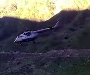 سقوط عجیب بالگرد در هند +فیلم