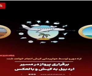 برقراری پرواز از مسیر اردبیل به کیش و بالعکس