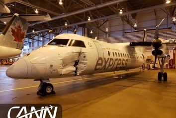 برخورد بمباردیر با کامیون حمل سوخت 