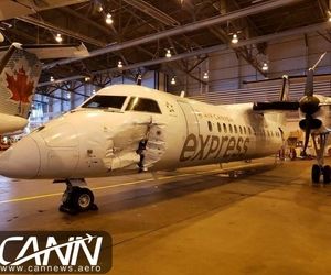 برخورد بمباردیر با کامیون حمل سوخت 